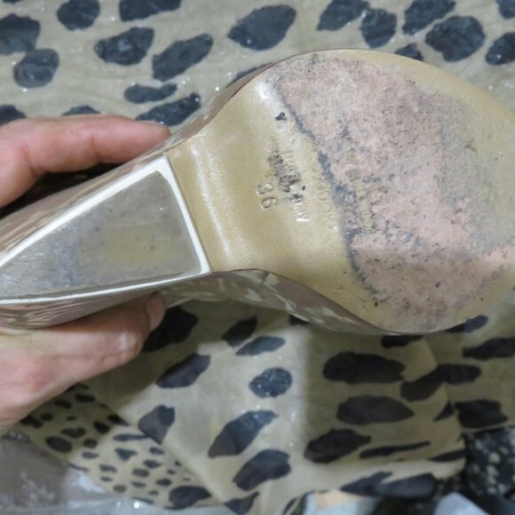 Nicholas Kirkwood Tan Nude Italian Leather & Floral Velvet Lace Platform Wedge 6 - Picture 14 of 16